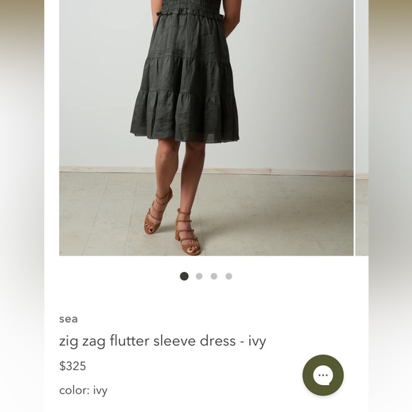 Sea New York Dress - Zig Zag Flutter Sleeve Dress - Ivy - Picture 8 of 11